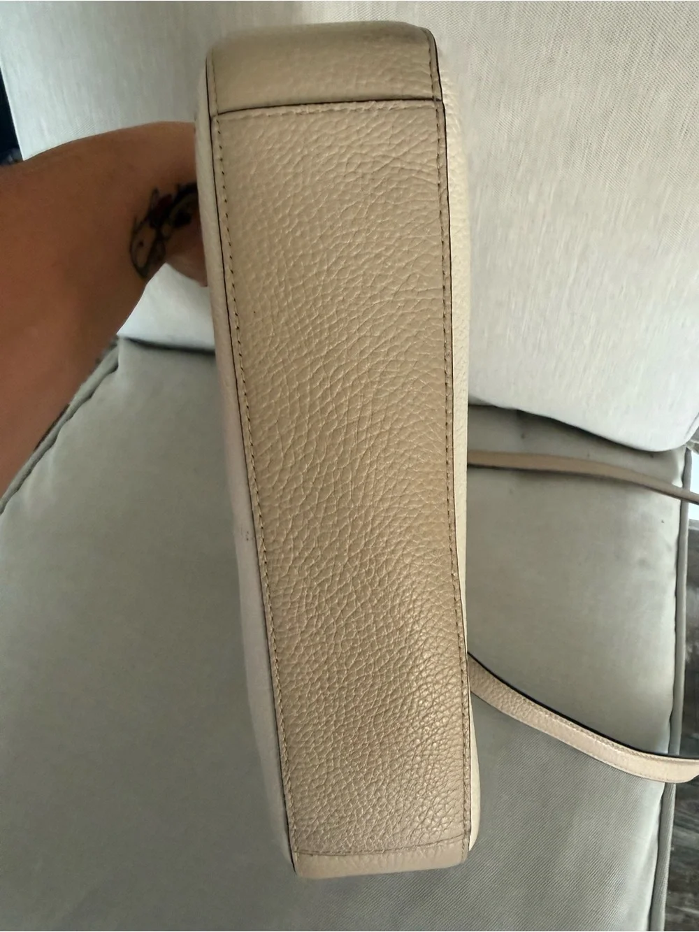 kate spade cream pebbled leather crossbody bag